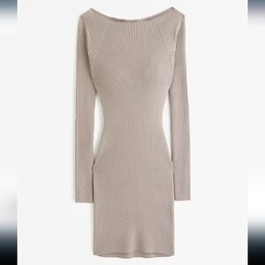 Long Sleeve slash mini sweater dress